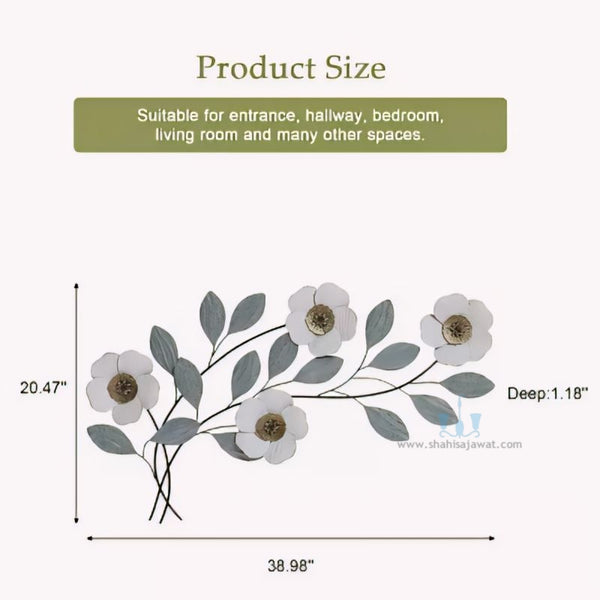 Bluish Gray And White Magnolia Flowers Handcrafted Metal Wall Hanging (Wall Decor) Available Exclusively At Shahi Sajawat India,the world of home decor products.Best trendy home decor, office decor, restaurant decor, living room, kitchen and bathroom decor ideas of 2024.