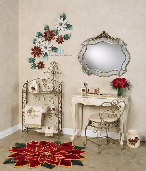 Red And White Poinsettia Flowers Handcrafted Metal Wall Hanging (Wall Decor) Available Exclusively At Shahi Sajawat India,the world of home decor products.Best trendy home decor, office decor, restaurant decor, living room, kitchen and bathroom decor ideas of 2024.