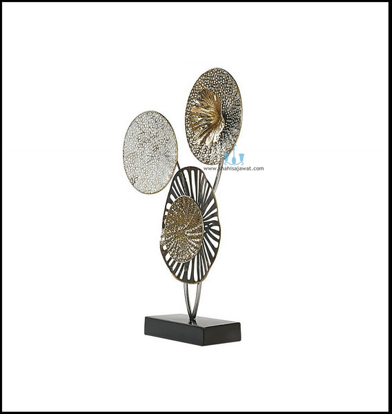 Gold And Silver Modern Circles Metal Table Top Handcrafted Sculpture (Figurine), Available exclusively on Shahi Sajawat India, the world of home decor products. Best trendy home decor, office decor, living room,table decor, kitchen and bathroom decor ideas of 2025.