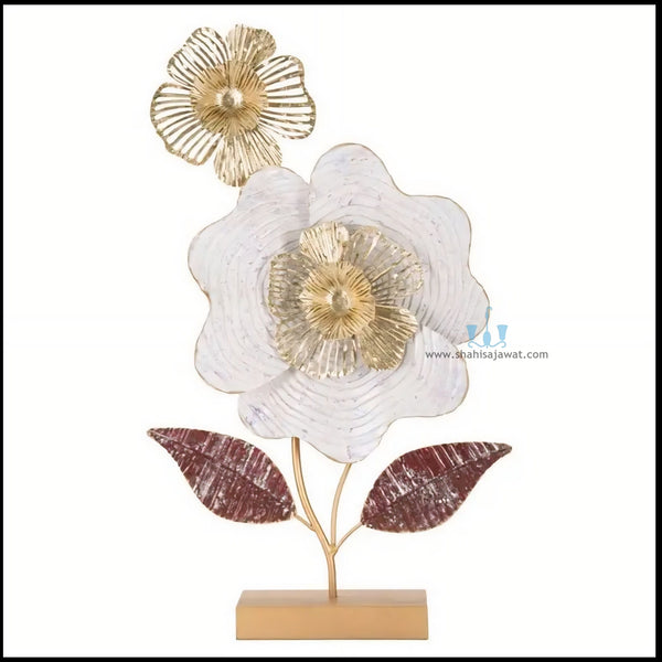 White Contemporary Floral Metal Table Top Handcrafted Sculpture (Figurine), Available exclusively on Shahi Sajawat India, the world of home decor products. Best trendy home decor, office decor, living room,table decor, kitchen and bathroom decor ideas of 2025.