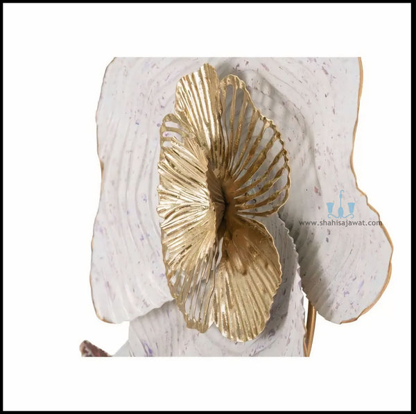 White Contemporary Floral Metal Table Top Handcrafted Sculpture (Figurine), Available exclusively on Shahi Sajawat India, the world of home decor products. Best trendy home decor, office decor, living room,table decor, kitchen and bathroom decor ideas of 2025.