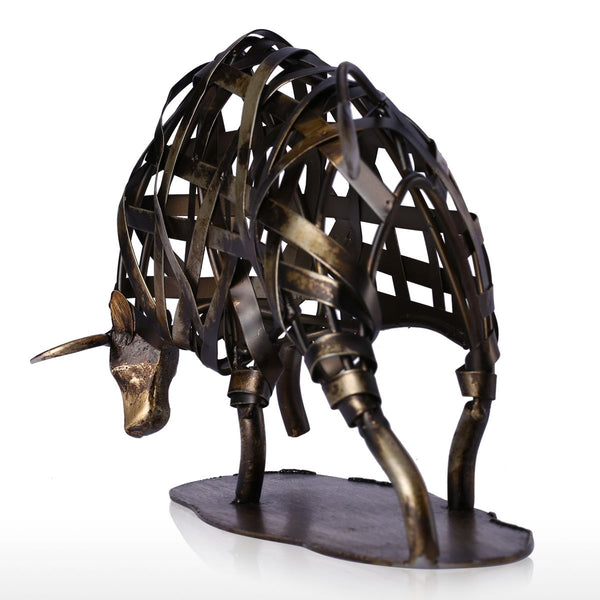 Brown Metal Iron Braided Handcrafted Cattle Sculptures Of Size, 31.5*12.2*18cm / 12.4*4.8*7.1in (L*W*H), available exclusively on Shahi Sajawat India, the world of home decor products. Best trendy home decor, living room and kitchen decor ideas of 2019.​